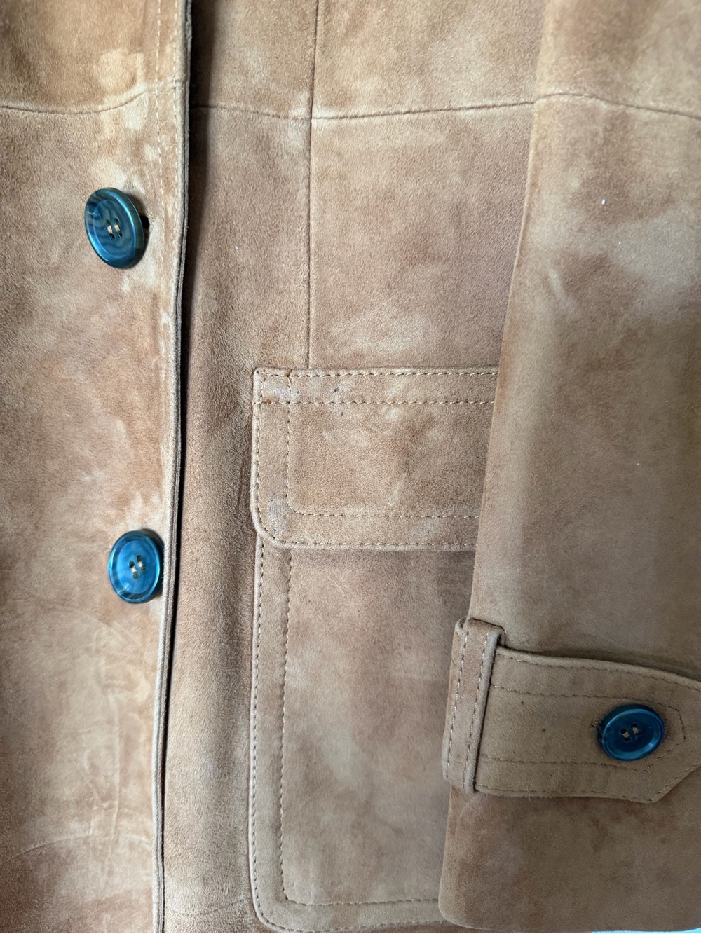 Talbots Brown Suede Double-Breasted Trench Coat - Picture 7 of 15